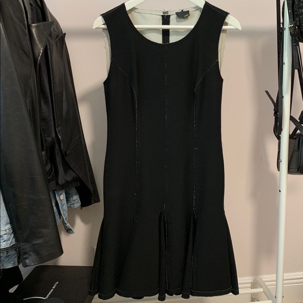 Fendi Black “inside out” seam dress